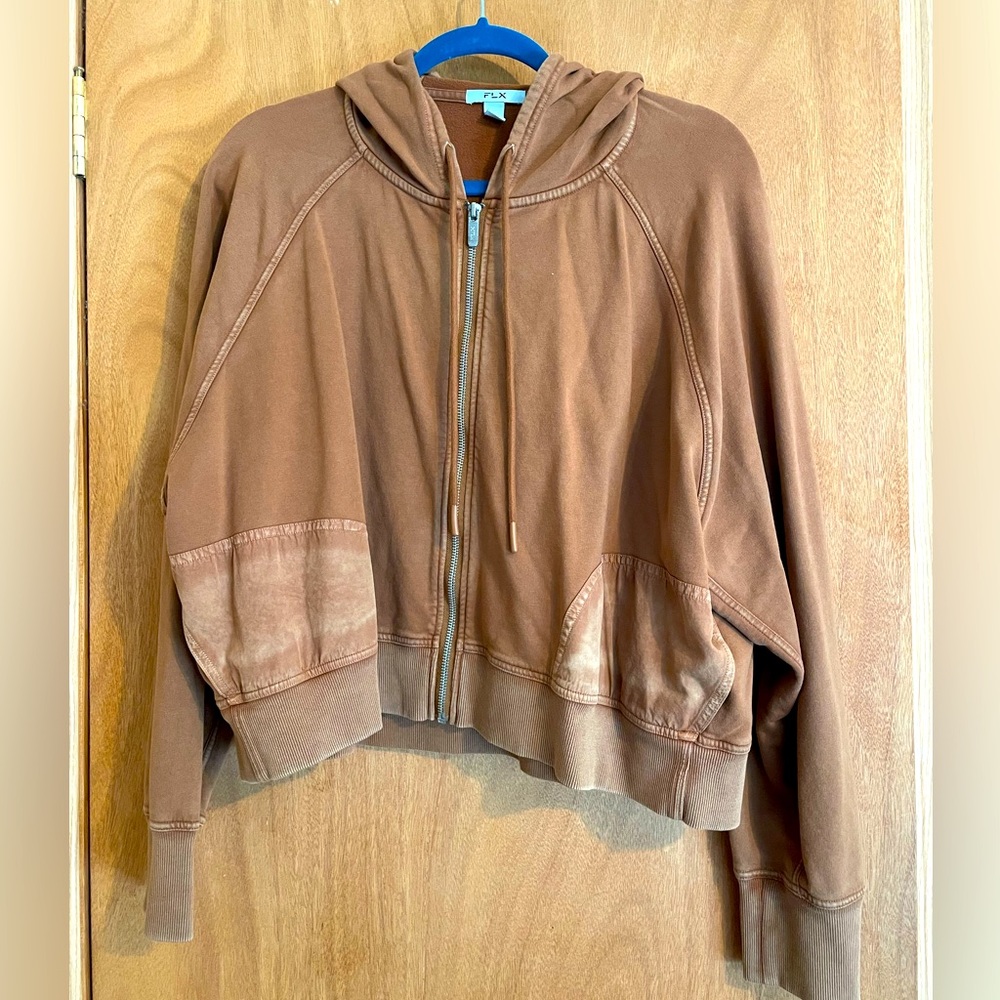 FLX Boxy Crop Zip Up Hoodie